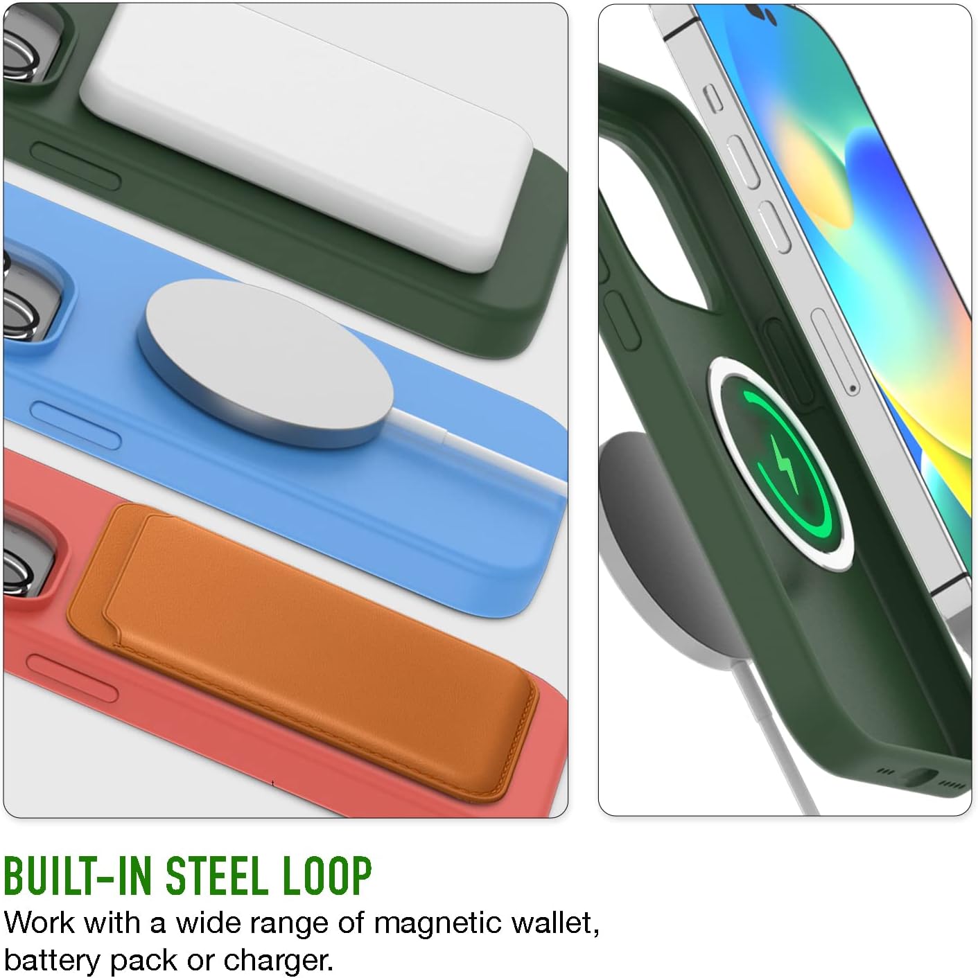 Iphone 14 Pro Max Trianium 6 in 1 Case Silicone (Clover), with 3 Pack Glass Screen Protector + 2 Pack Camera Lens 6.7 Inch
