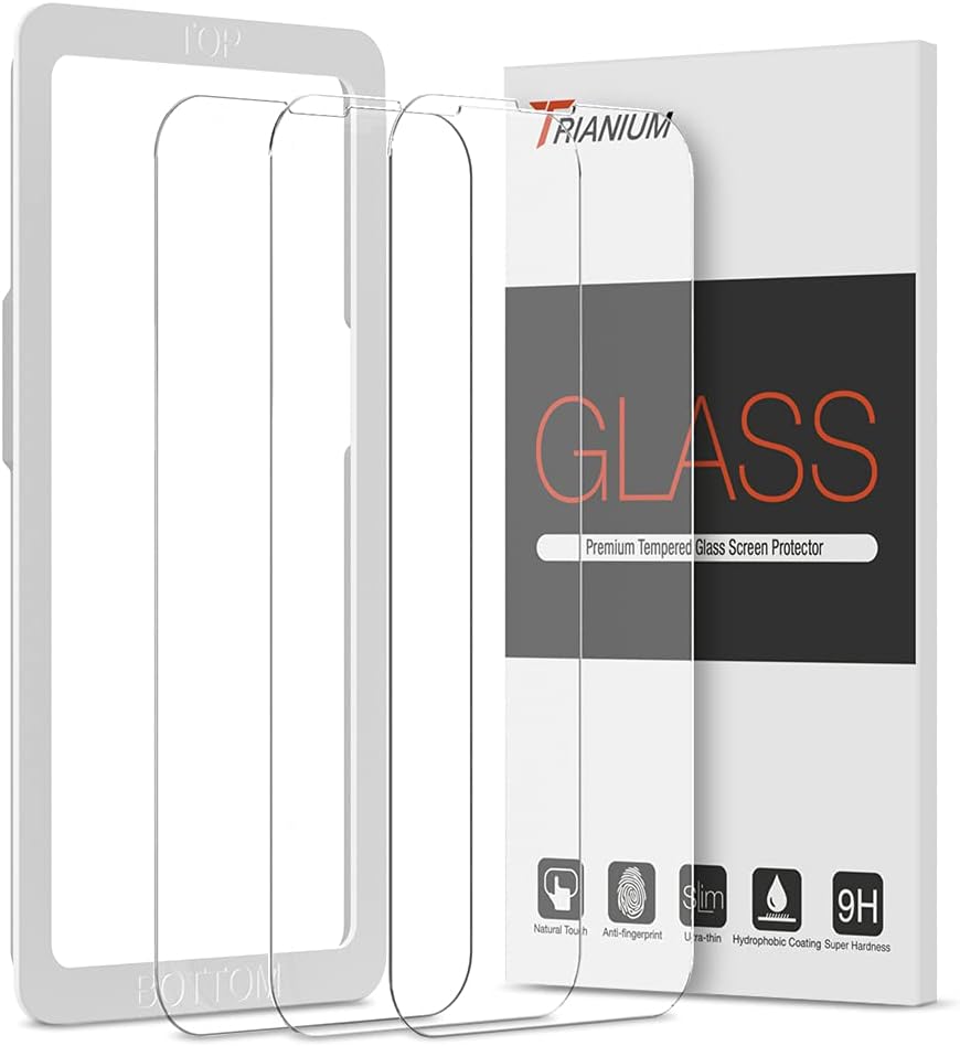iPhone 13/13 Pro Trianium Premium Glass Screen Protector 3 Pack [Alignment Case Tool Included]