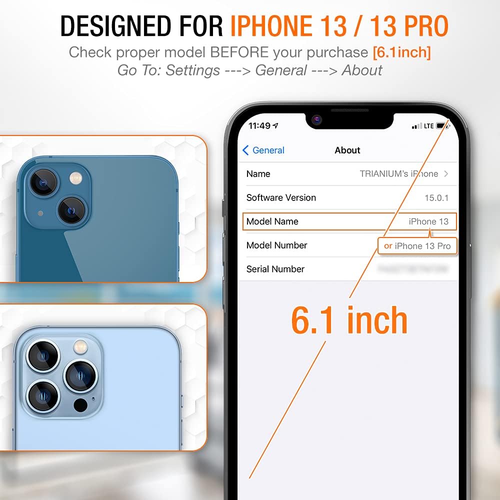 iPhone 13/13 Pro Trianium Premium Glass Screen Protector 3 Pack [Alignment Case Tool Included]